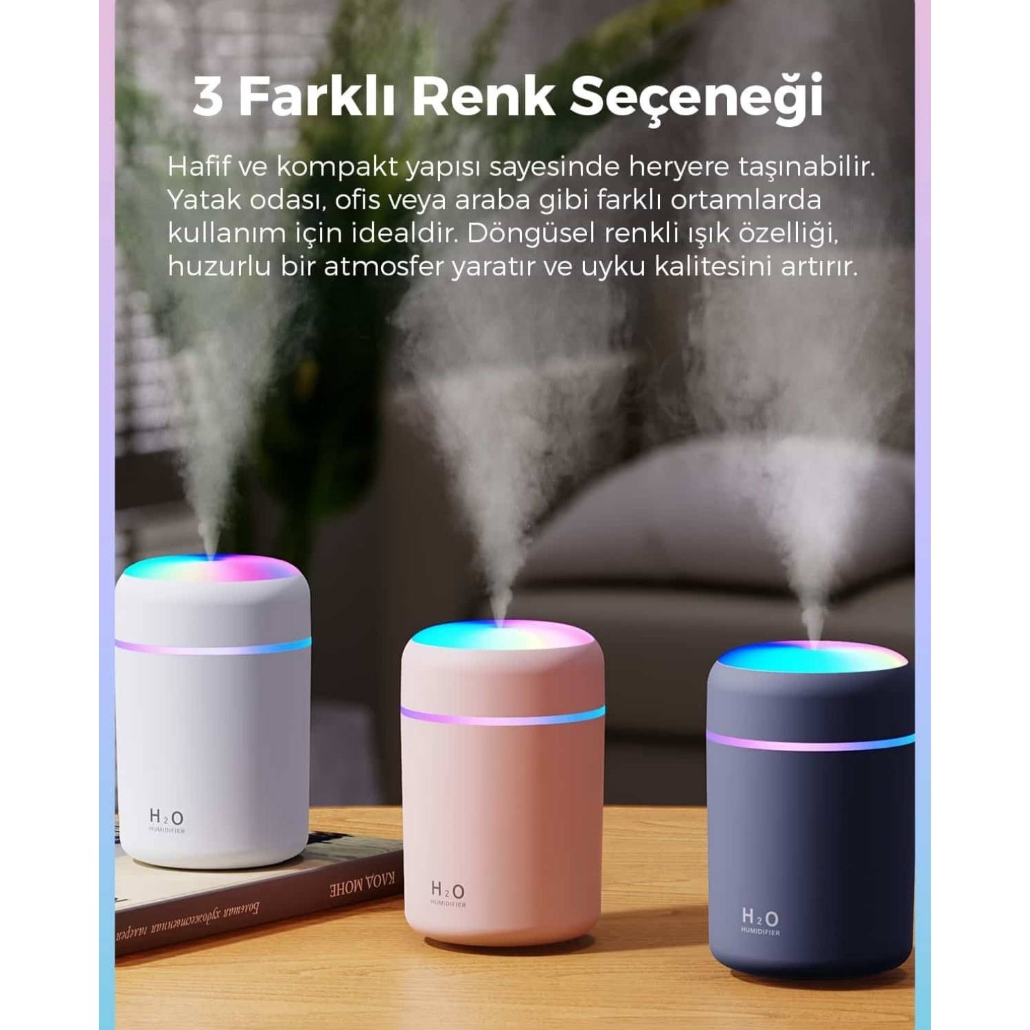 resimler/genel/RGB Işıklı Aroma Difüzörlü Mini Hava Nemlendirici