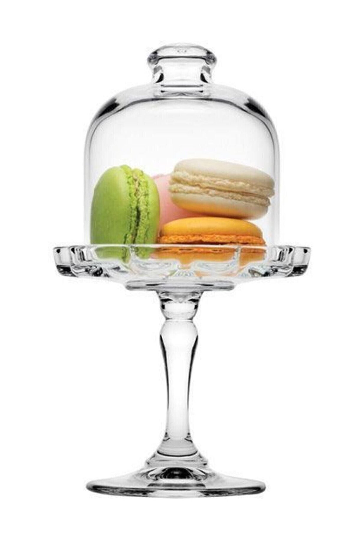 resimler/genel/Paşabahçe Mini Patisserie Cam Ayaklı Servis Tabağı ve Fanus