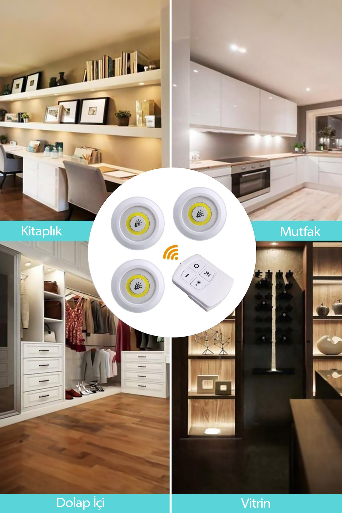 resimler/genel/Gold Orion 3+1 Uzaktan Kumandalı Pilli LED Lamba
