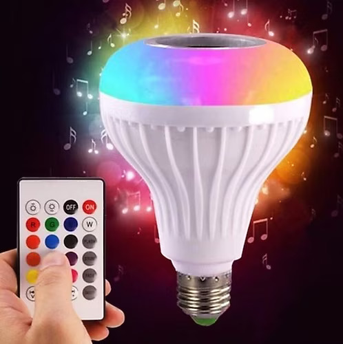 resimler/genel/CM Solar RGB LED Ampul Hoparlör Bluetooth E27