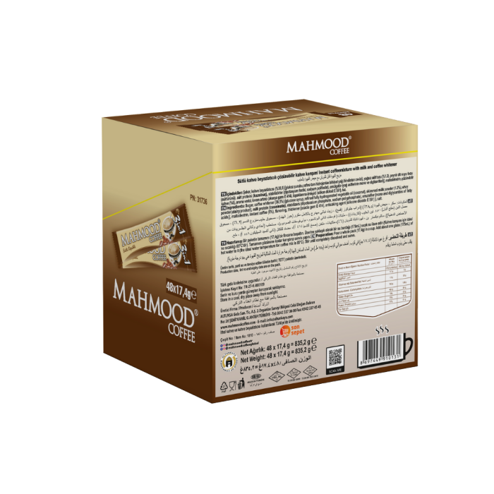 resimler/genel/Mahmood Coffee 3'ü 1 Arada Sütlü Köpüklü Hazır Kahve 48 Adet x 17,4 G