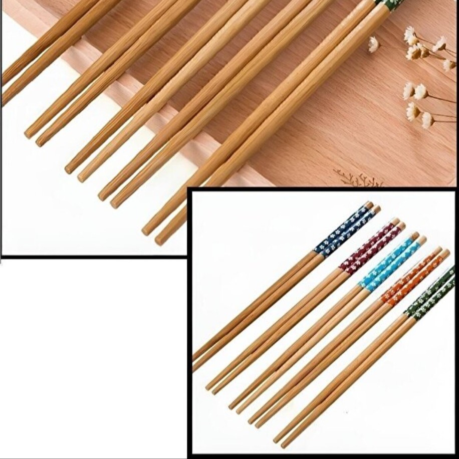 Bambu Desenli Chopstick Yemek Çubuğu 10’lu Set