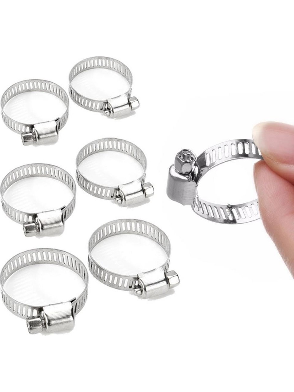 resimler/genel/REALÖZS 10 Parça Ayarlanabilir Metal Hortum Kelepçe Seti Farklı Ölçüler