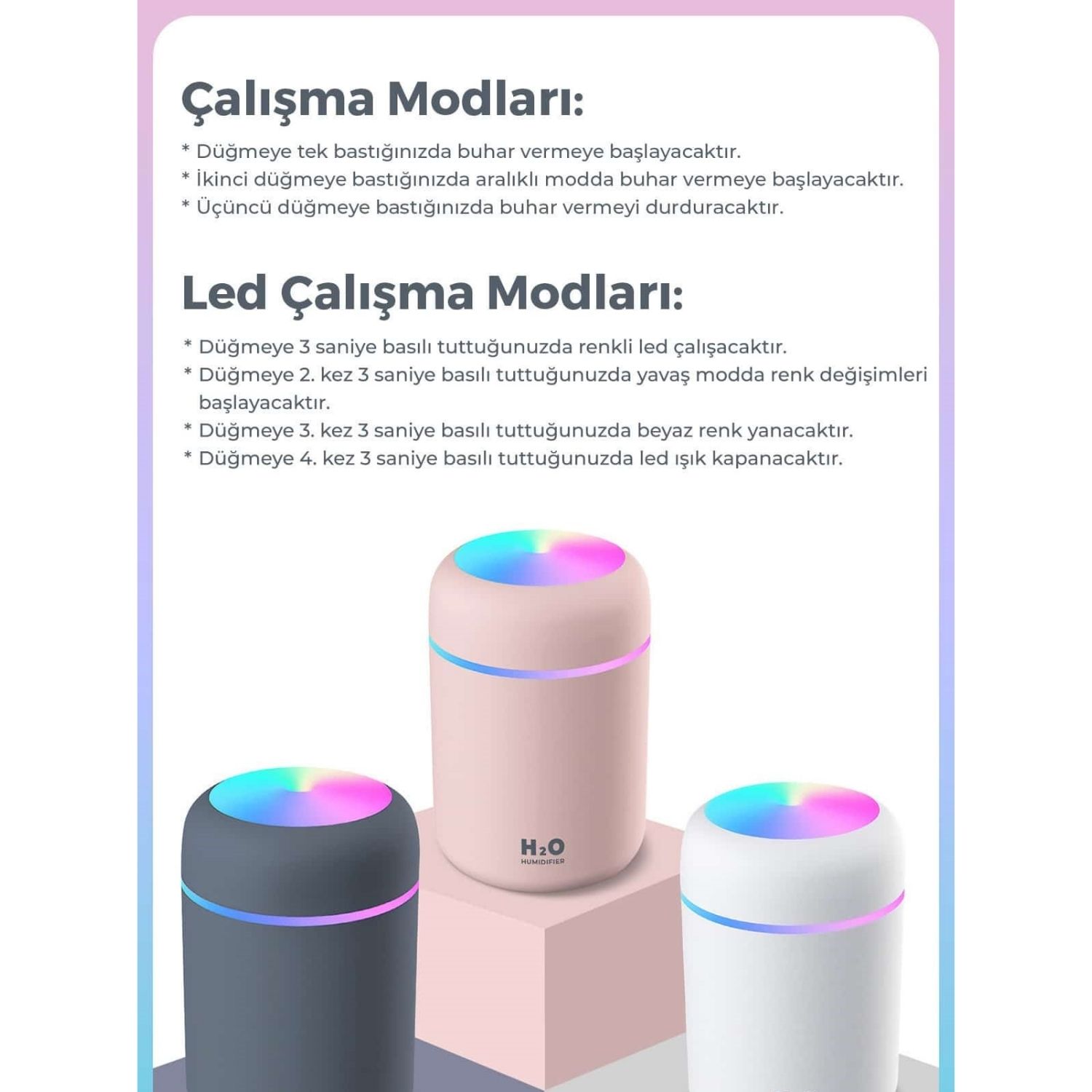 resimler/genel/RGB Işıklı Aroma Difüzörlü Mini Hava Nemlendirici