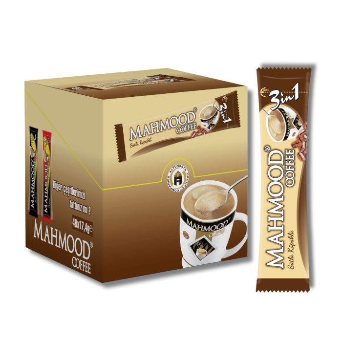 Mahmood Coffee 3'ü 1 Arada Sütlü Köpüklü Hazır Kahve 48 Adet x 17,4 G