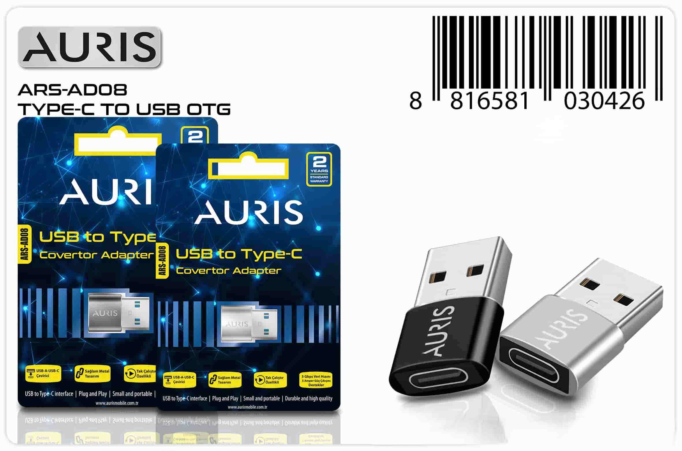 resimler/genel/Auris  Type-C to USB OTG Dönüştürücü Adaptör