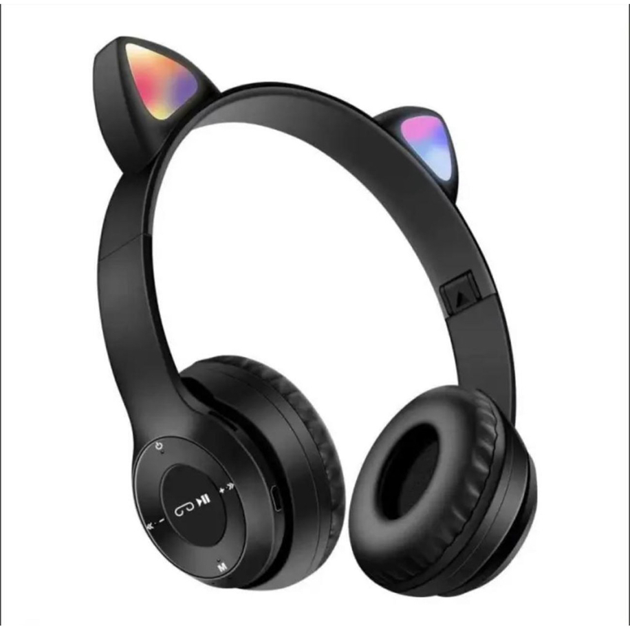 resimler/genel/P47 LED Işıklı Kedi Kulaklı Bluetooth Kablosuz Kulaklık