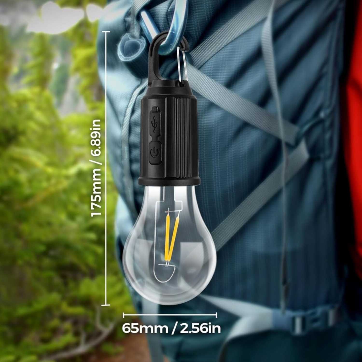resimler/genel/Type-C Şarjlı Asmalı Kamp Ampulü | Su Geçirmez, 3 Kademeli LED Outdoor Işık