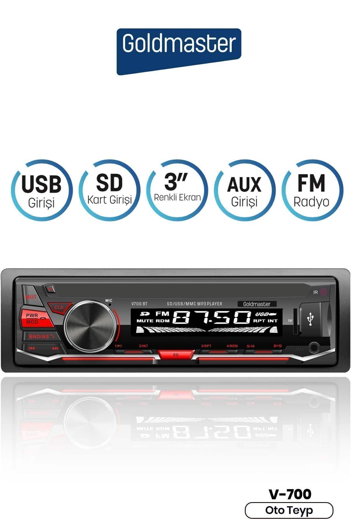 Goldmaster Bluetooth USB SD FM Radyo Oto Teyp