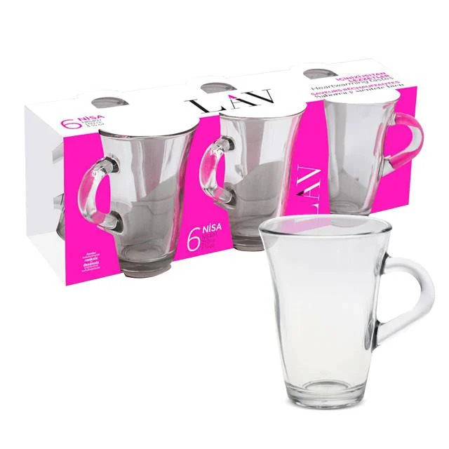LAV Nisa Kulplu Çay Bardağı 6’lı Set