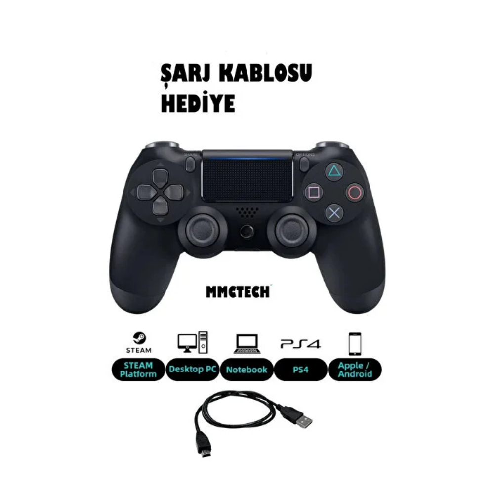 resimler/genel/PS4 Uyumlu Kablosuz Bluetooth Oyun Kolu DoubleShock Siyah