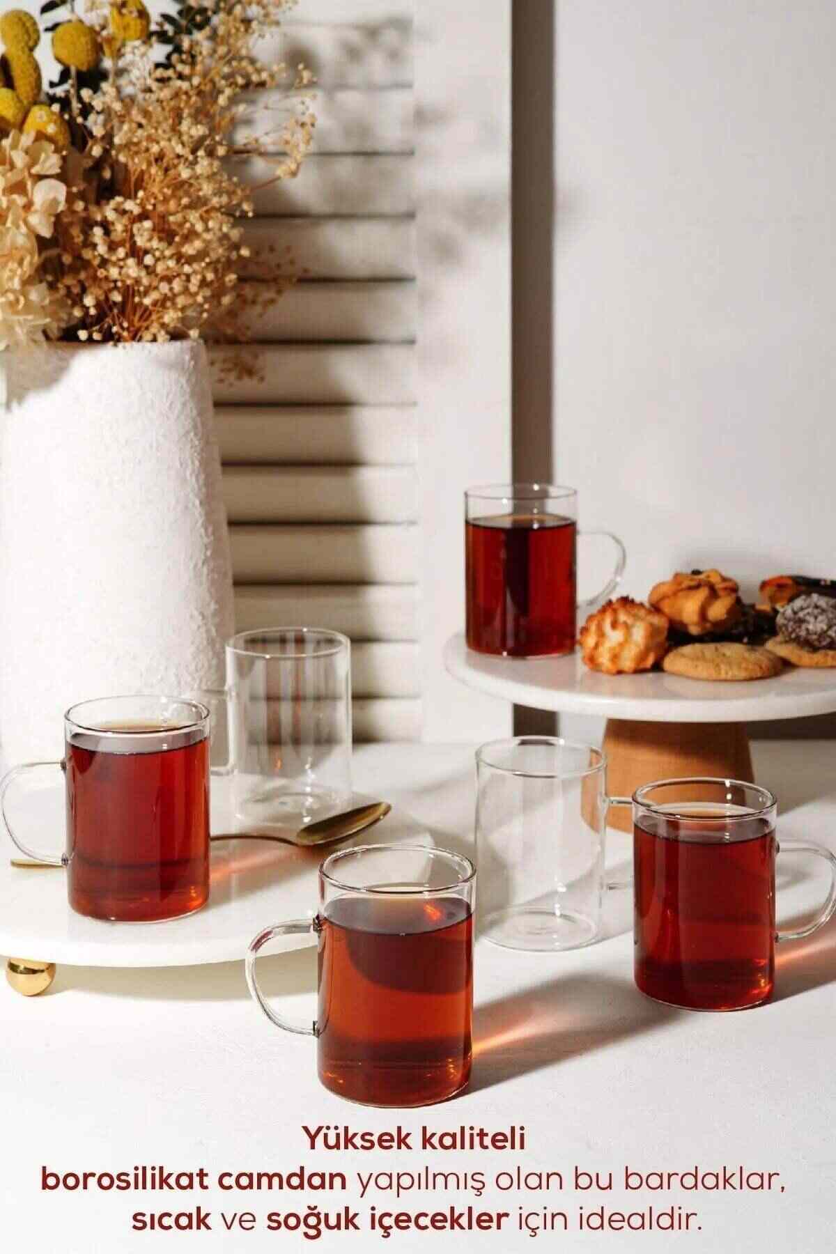 resimler/genel/Borosilikat Cam Kulplu Isıya Dayanıklı Çay Bardağı 6’lı Set