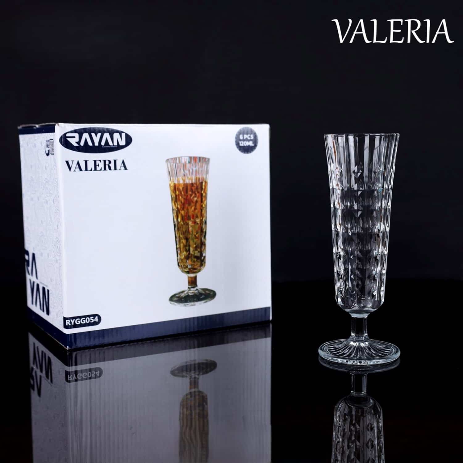 resimler/genel/Rayan Valeria 6’lı Cam Flüt Ayaklı Bardak Seti 120 ml