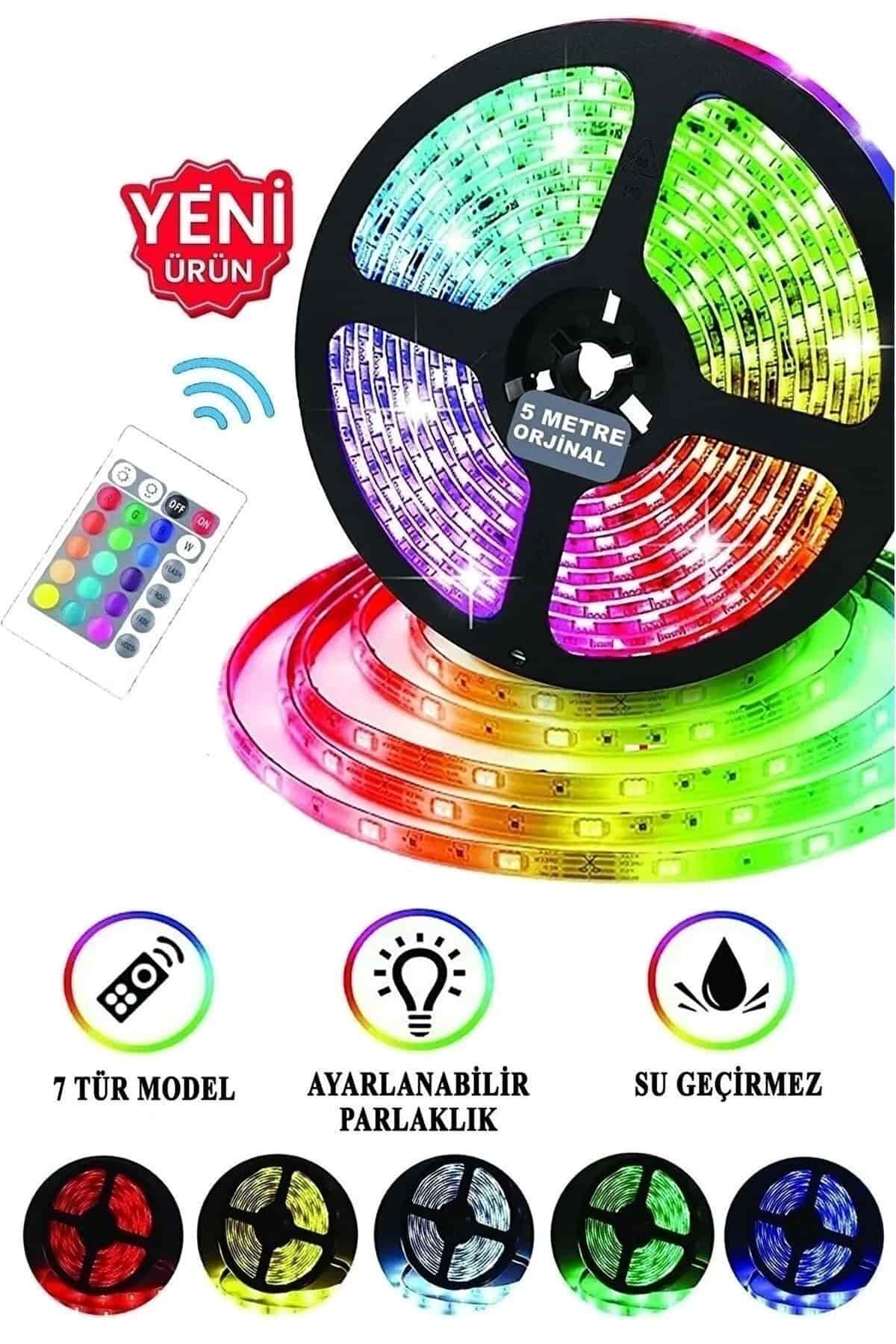 RGB 5 Metre Kumandalı Şerit LED Işık 