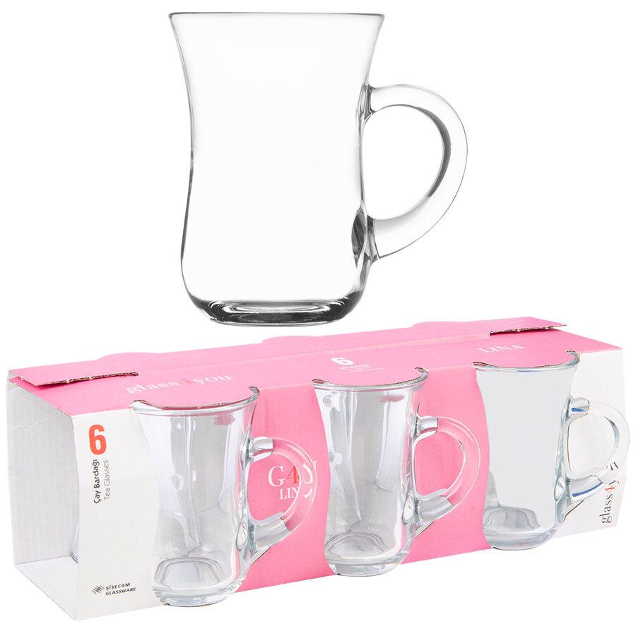 Paşabahçe Lina Kulplu Çay Bardağı 6’lı Set