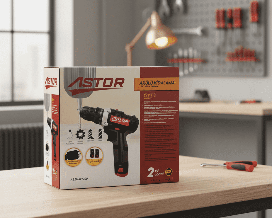 resimler/genel/Astor 12V Akülü Vidalama 10 mm Çift Akülü LED Işıklı 