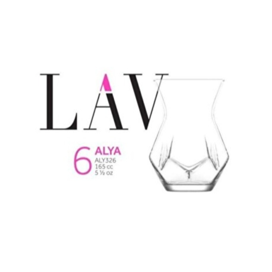 Lav Alya Cam Çay Bardağı 6’lı Set 165 cc