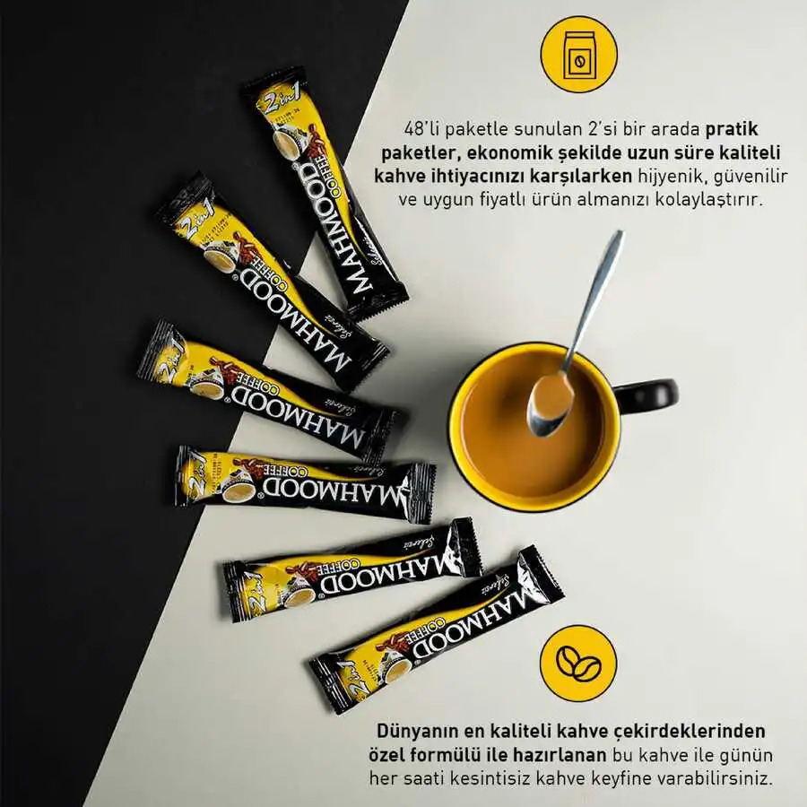 resimler/genel/Mahmood Coffee 2'si 1 Arada Hazır Kahve 48 Adet x 10 G