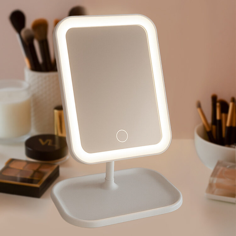 resimler/genel/LED Işıklı Dokunmatik Makyaj Aynası Şarjlı Masaüstü