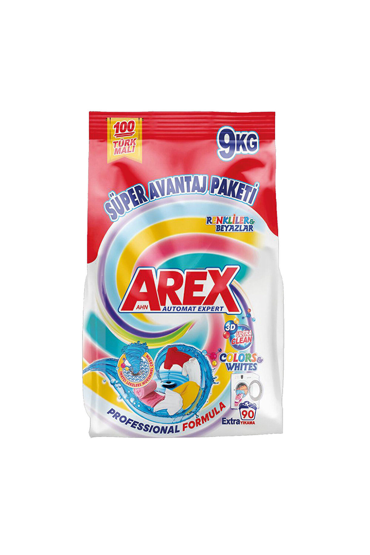 AREX Automat Expert Renkli & Beyazlar Toz Çamaşır Deterjanı 9 KG