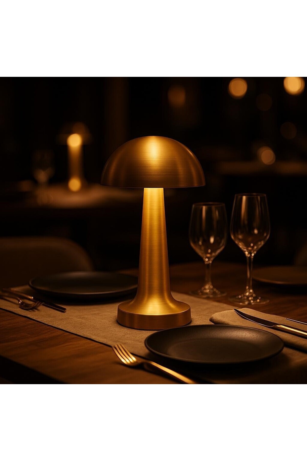 resimler/genel/Mantar Gold Retro Dokunmatik LED Masa Lambası