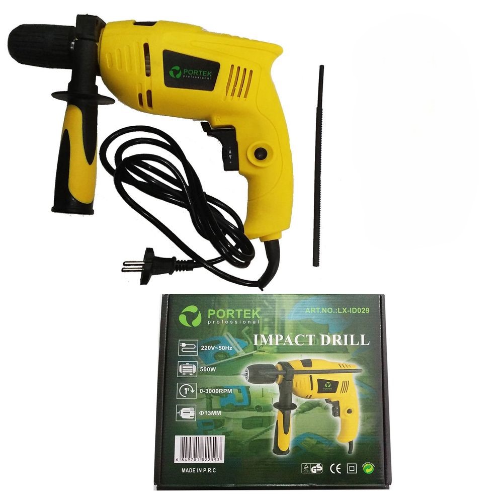 PorteK Impact Drill 500W Darbeli Matkap 13 mm 3000 Devir