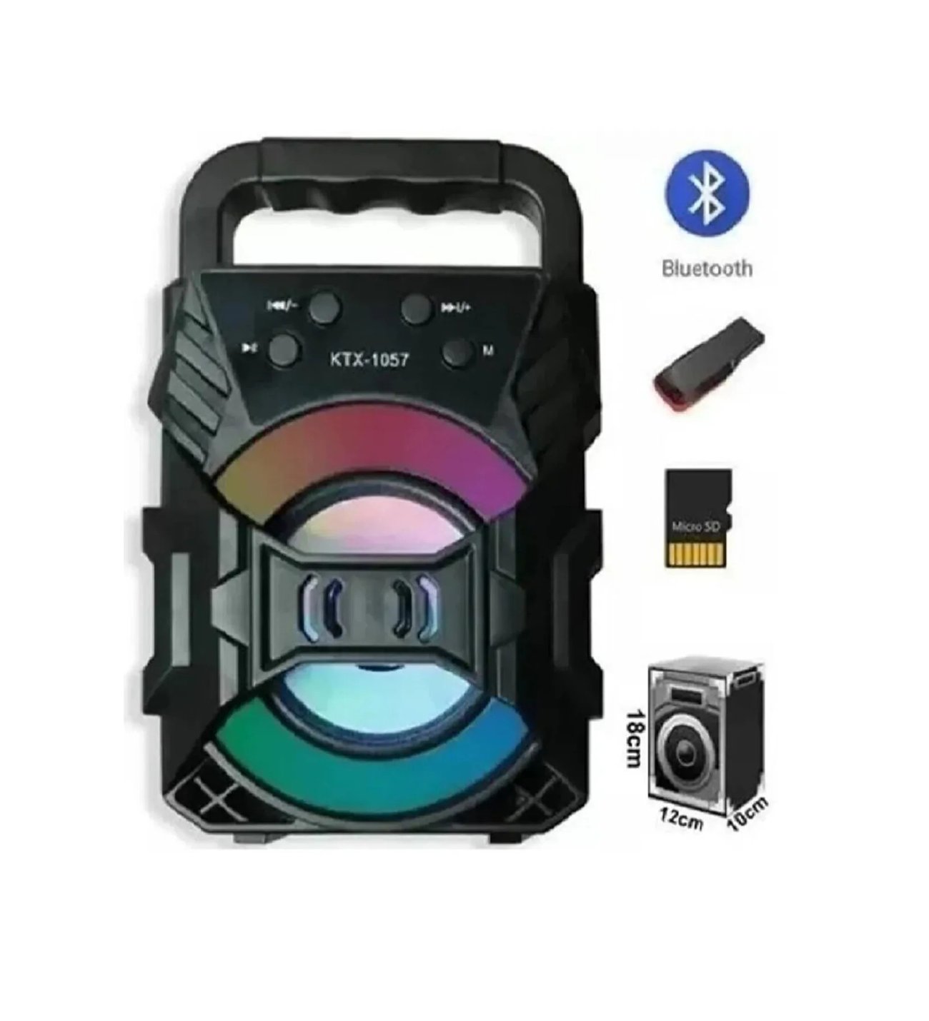 resimler/genel/KTS Kablosuz Bluetooth Hoparlör RGB Işıklı 3 İnç