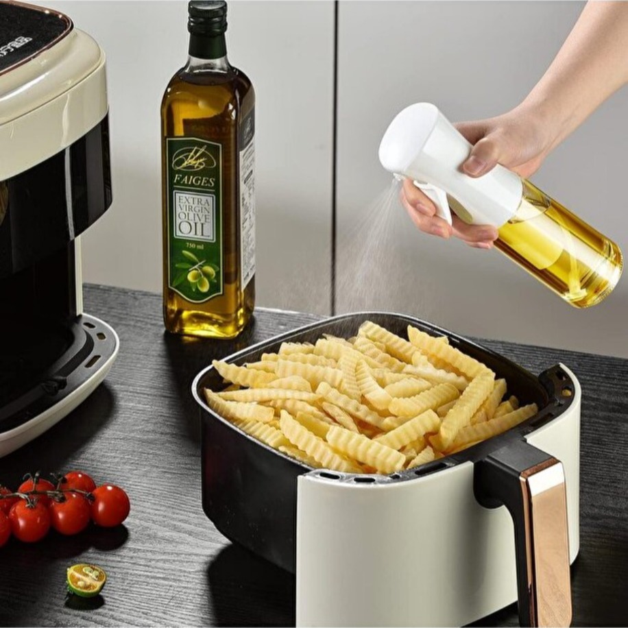 resimler/genel/Sprey Başlıklı Cam Yağdanlık – Akıtmaz Püskürtmeli Zeytinyağı & Ayçiçek Yağı Şişesi