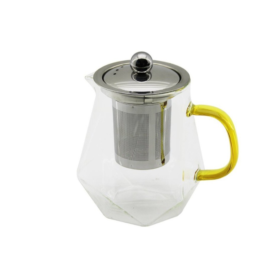 600 ml Cam Demlik – Paslanmaz Çelik Kapaklı Süzgeçli