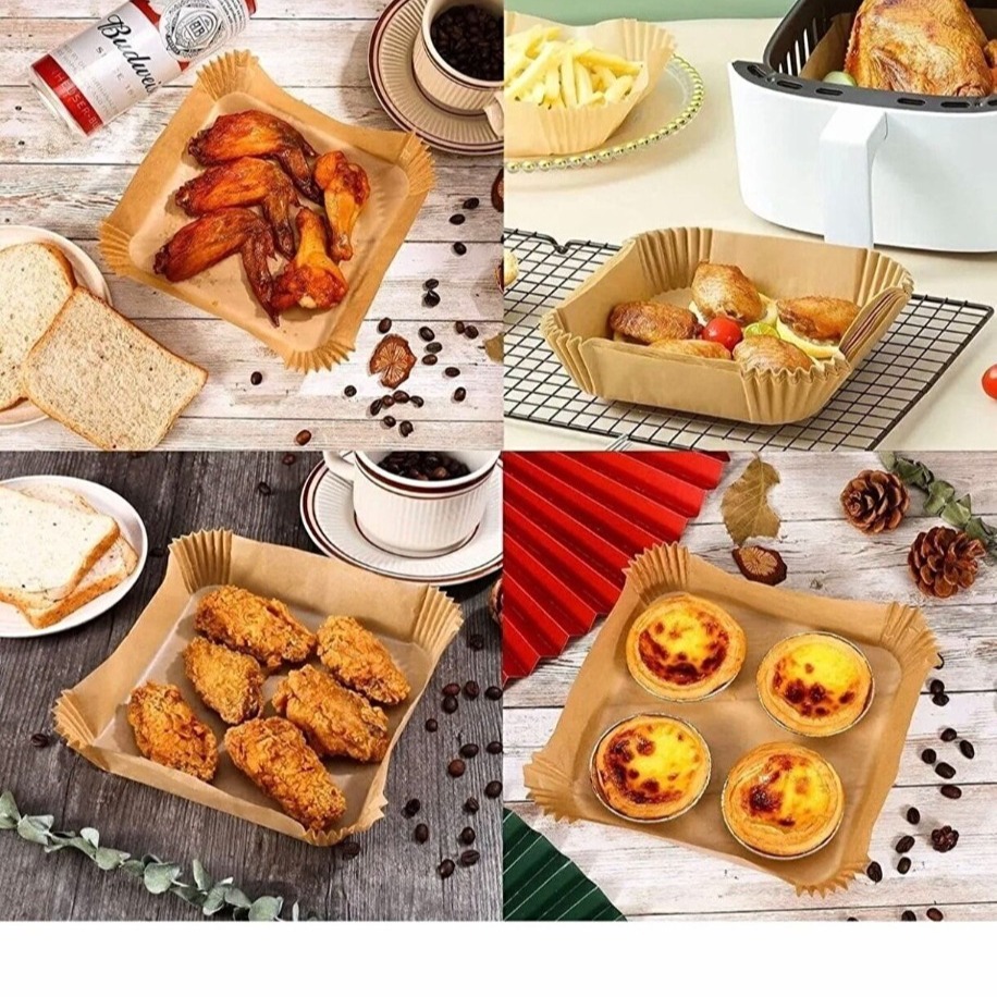 resimler/genel/Airfryer Pişirme Kağıdı Kare 50 Adet XL – XXL Uyumlu