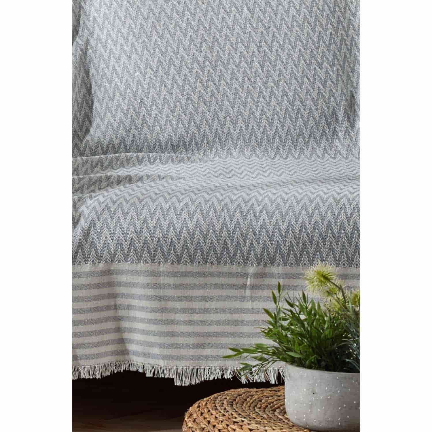 resimler/genel/Fushia Trio Natural Keten Koltuk Örtüsü | Koltuk Şalı