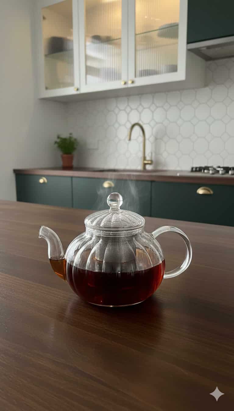 Cam Kapaklı Cam Demlik 400 ml