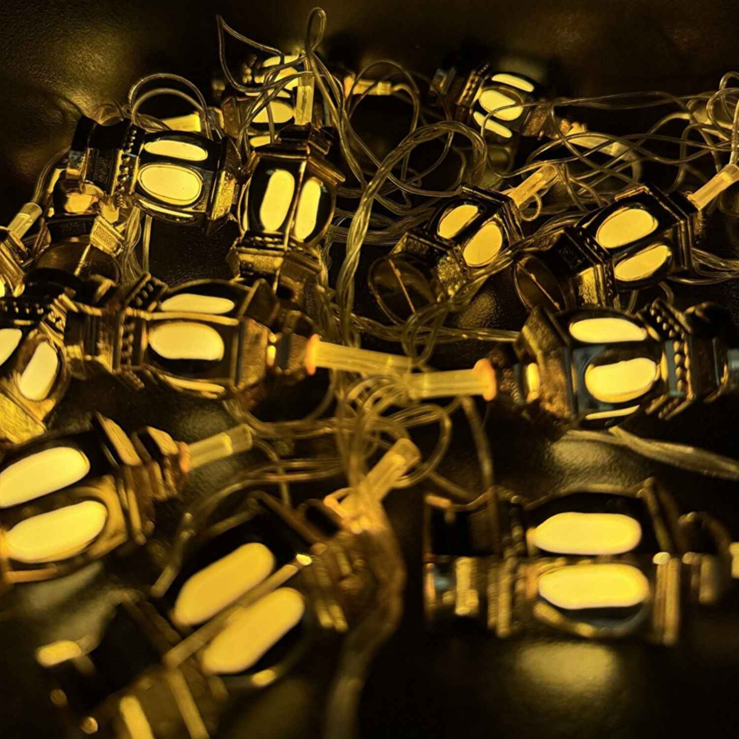 resimler/genel/Ramazan LED Mini Fener Tasarımlı Pilli Dekoratif Işık Zinciri Sıcak Sarı