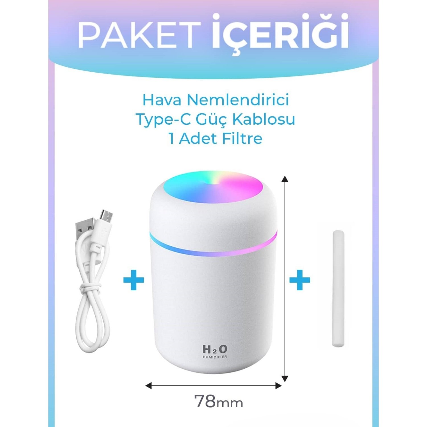 resimler/genel/RGB Işıklı Aroma Difüzörlü Mini Hava Nemlendirici