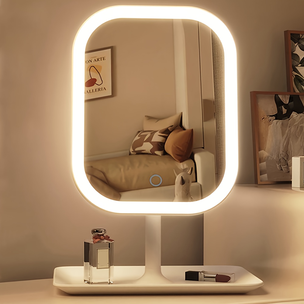resimler/genel/LED Işıklı Dokunmatik Makyaj Aynası Şarjlı Masaüstü
