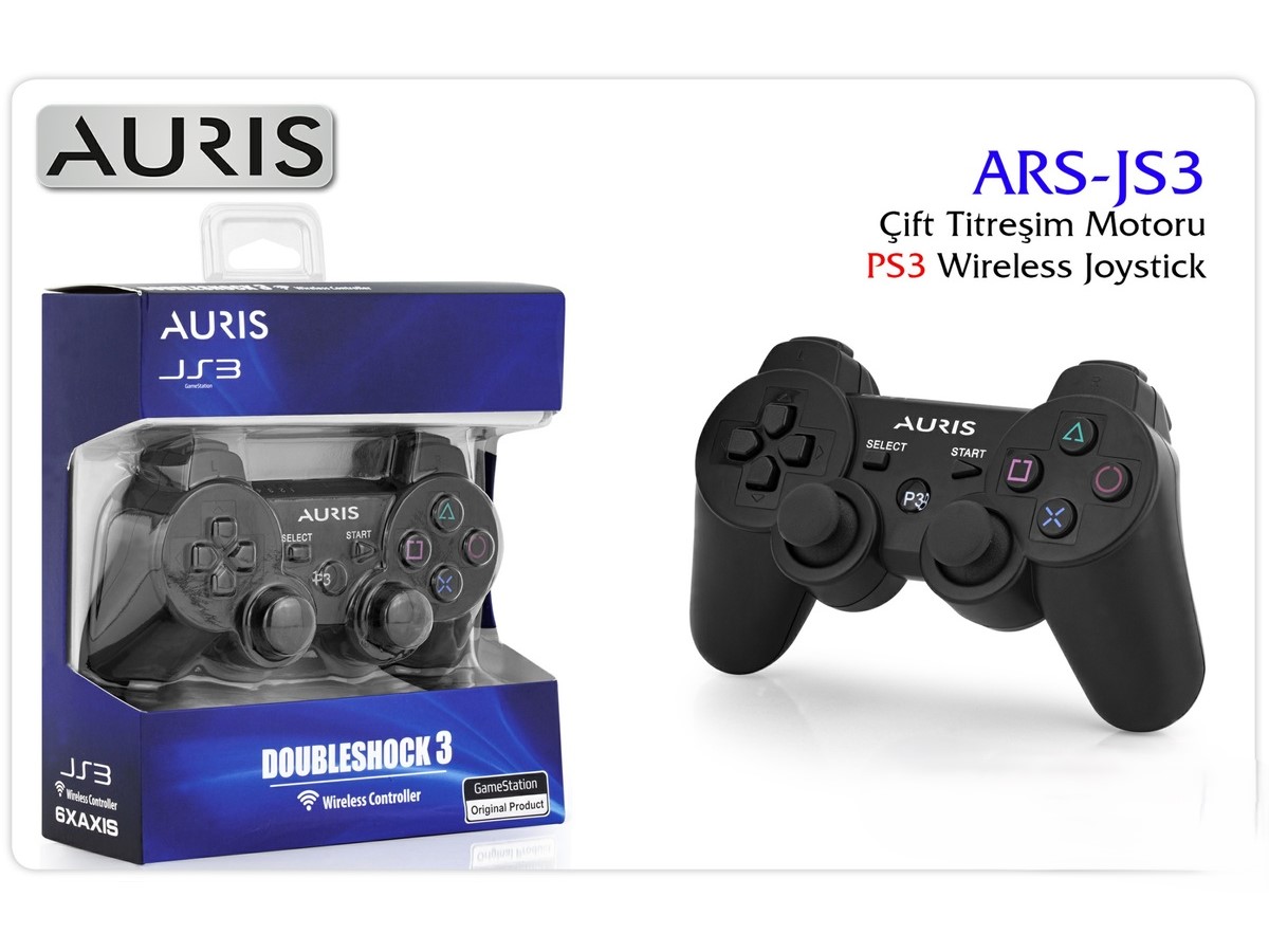 Auris PS3 Uyumlu Kablosuz Çift Titreşimli Oyun Kolu