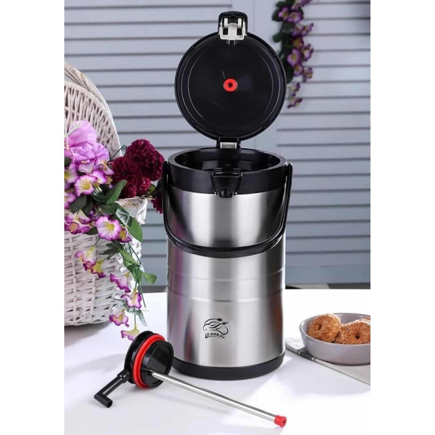 resimler/genel/Cooker 2008 3.5 Litre Pompalı Çelik Termos Siyah