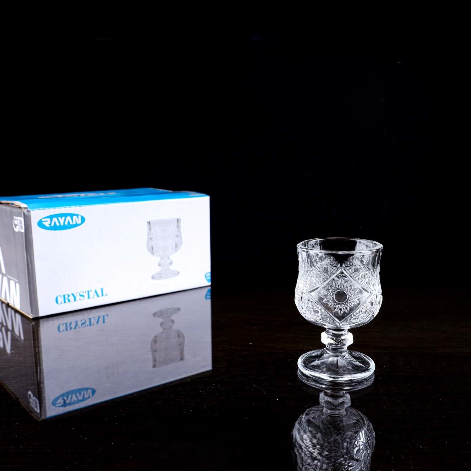 Rayan Crystal Ayaklı Cam Kahve Yanı Bardağı 6’lı Set