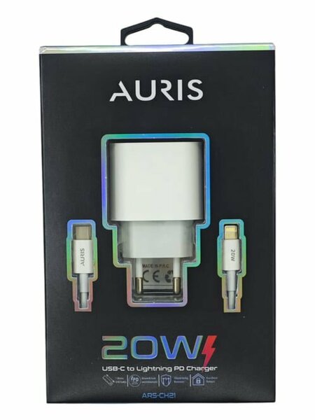 Auris 20W USB-C Lightning Hızlı Şarj Adaptörü Kablolu Set