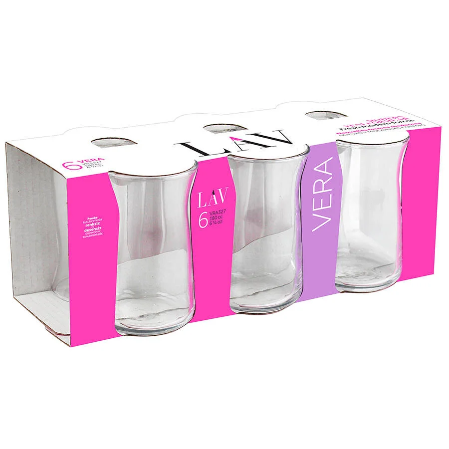 Lav Vera Cam Çay Bardağı 6’lı Set