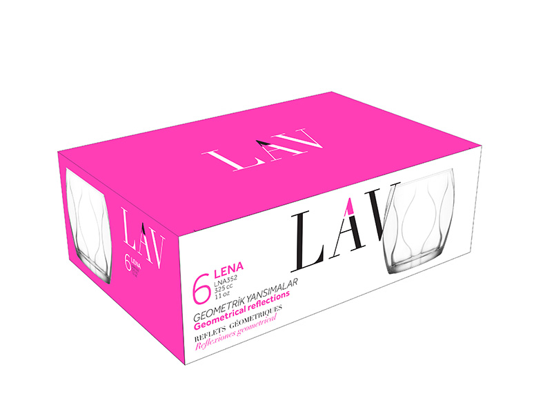 Lav Lena Cam Viski Bardağı 6’lı Set