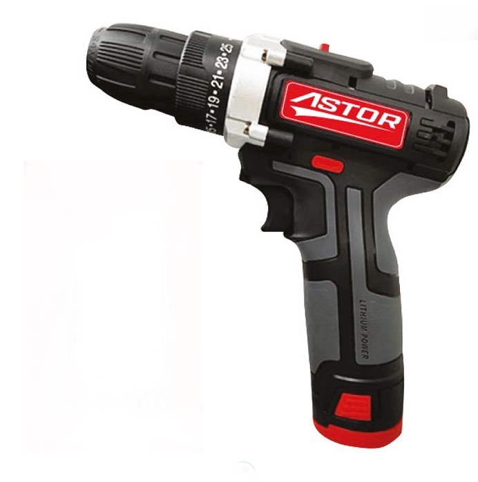Astor 12V Akülü Vidalama 10 mm Çift Akülü LED Işıklı 