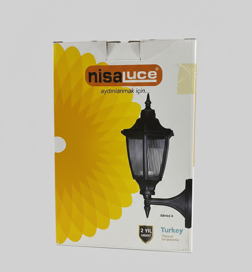 Nisa Luce Dış Mekan Duvar Apliği Siyah Klasik Model