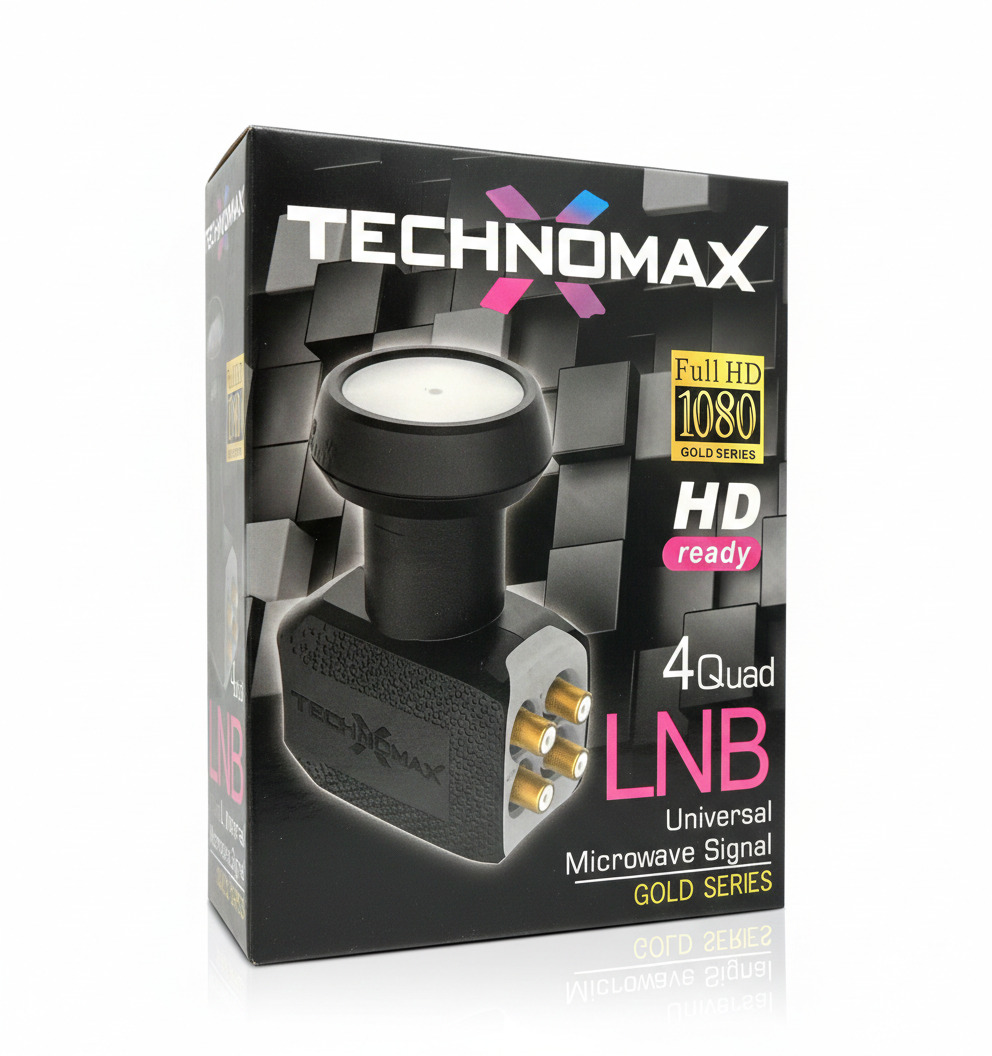 Technomax 4 Çıkışlı Quad LNB Universal Full HD 1080p