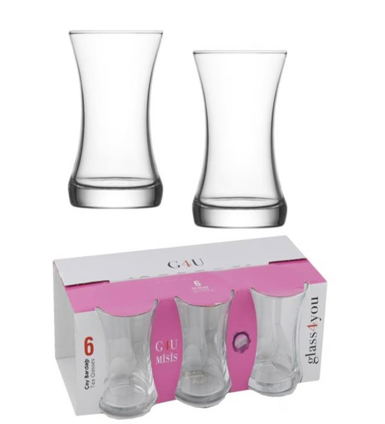 PAŞABAHÇE G4U Misis Cam Çay Bardağı 6’lı Set