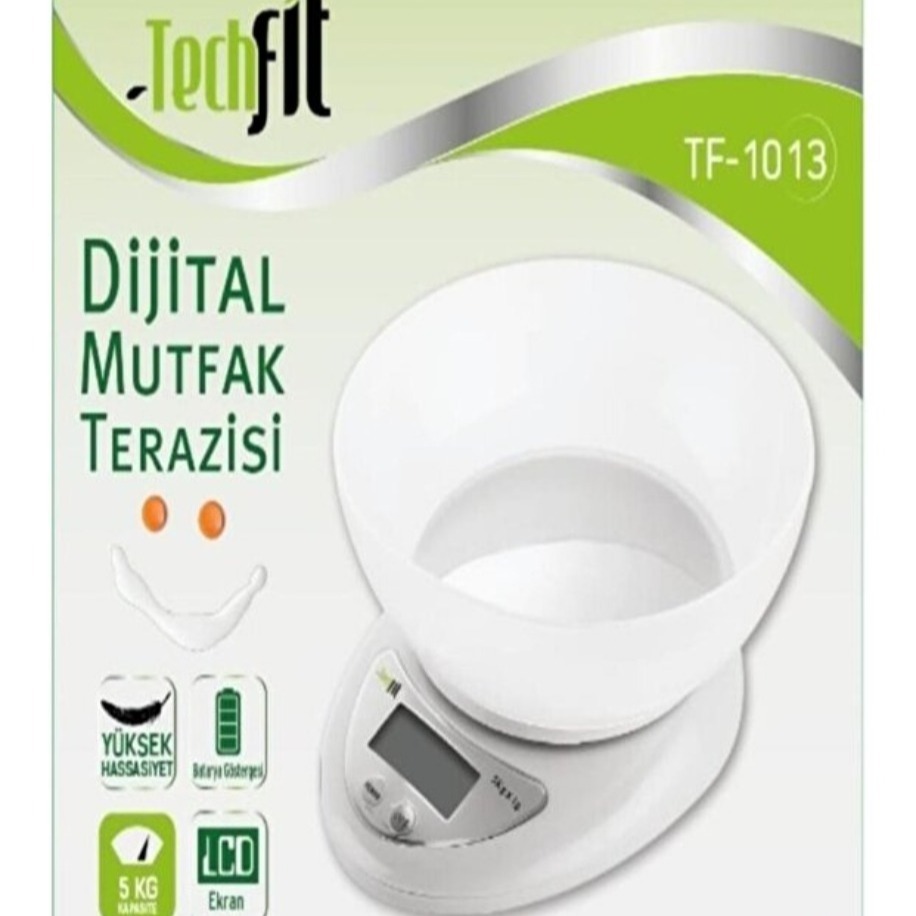 Techfit Dijital Mutfak Terazisi & Tartısı Kase Hazneli