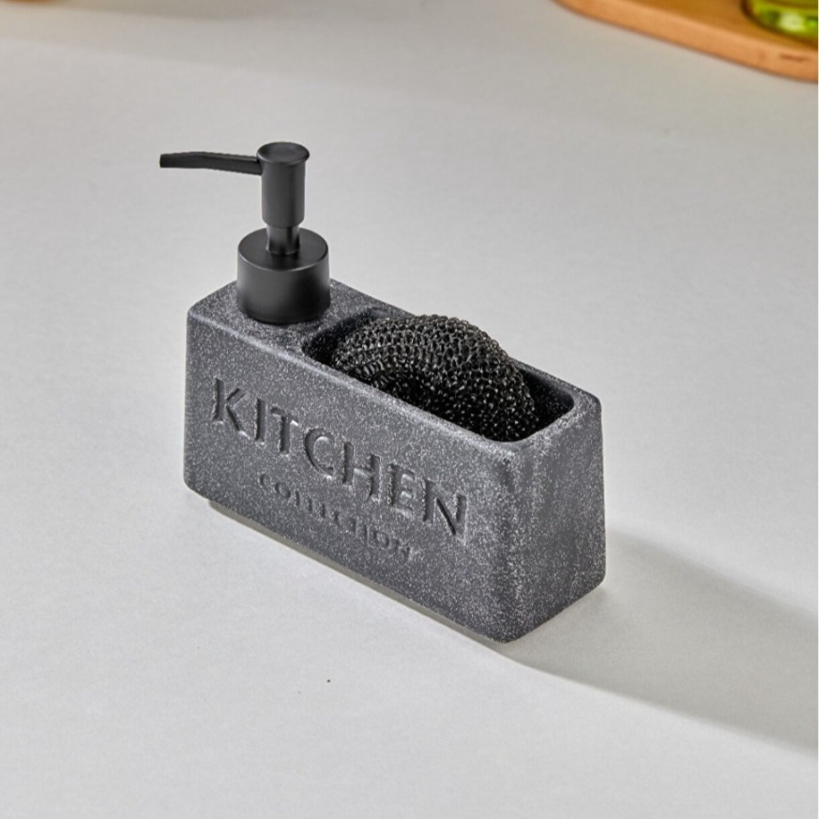 Cooker Porselen Mutfak Sıvı Sabunluk ve Süngerlik Seti
