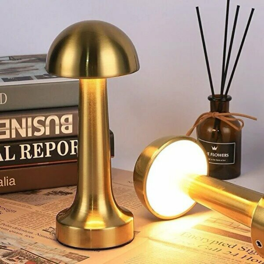 Mantar Gold Retro Dokunmatik LED Masa Lambası