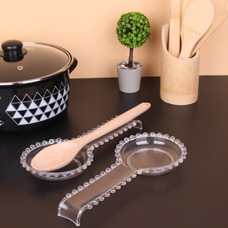 Şeffaf Plastik Kaşık Kepçe Altlığı (2’li Set)