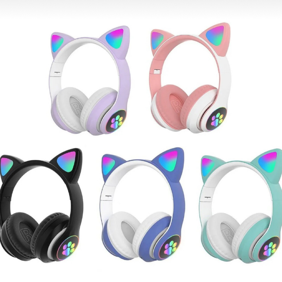 LED Işıklı Kedi Kulaklık Kablosuz Bluetooth Kulaklık
